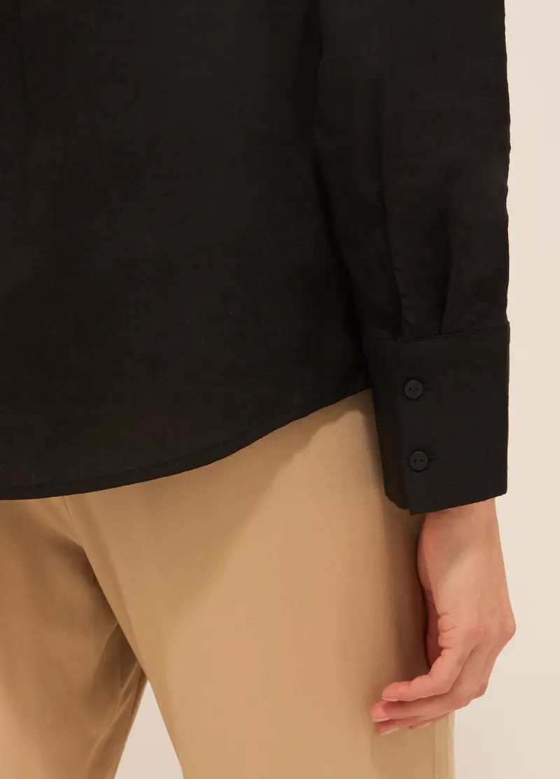 Upim, Camicia Misto Lino Con Scollo A V Donna, Nero, Taglia: XS miniatura 2