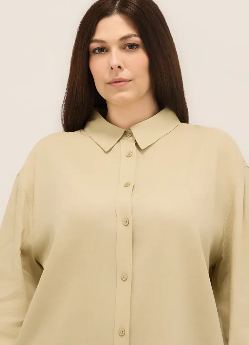 Upim, Camicia Misto Lino Donna Curvy, Beige chiaro, Taglia: S miniatura 2