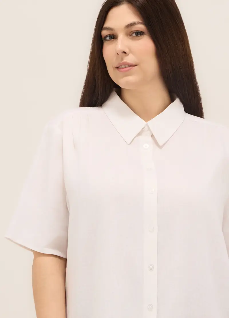 Upim, Camicia Misto Lino Donna Curvy, Bianco gesso, Taglia: M miniatura 2
