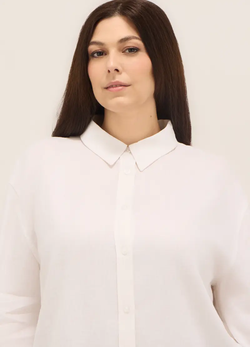 Upim, Camicia Misto Lino Donna Curvy, Bianco gesso, Taglia: S miniatura 2