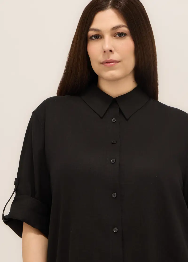 Upim, Camicia Misto Lino Donna Curvy, Nero, Taglia: S miniatura 2
