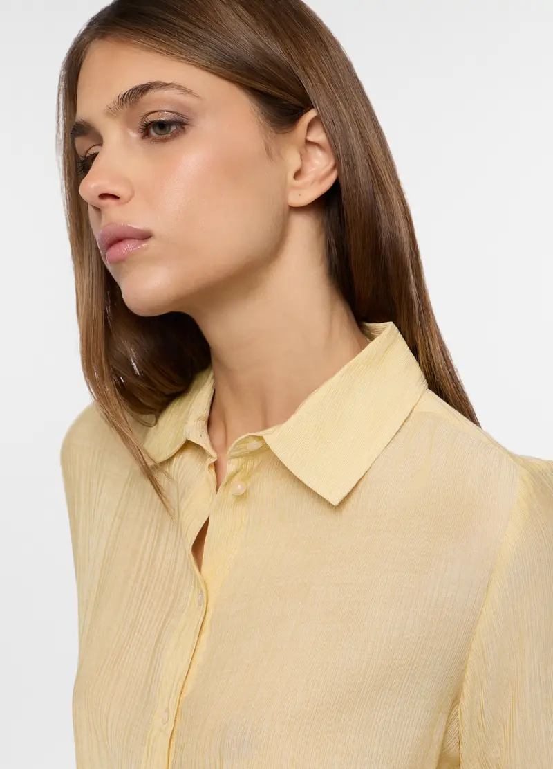 Camicia Misto Viscosa Donna, Giallo chiaro miniatura 3