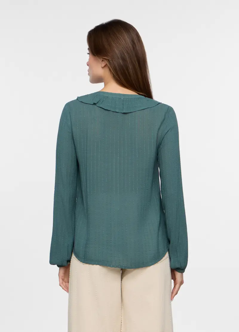 Camicia Misto Viscosa Donna, Verde smeraldo miniatura 2