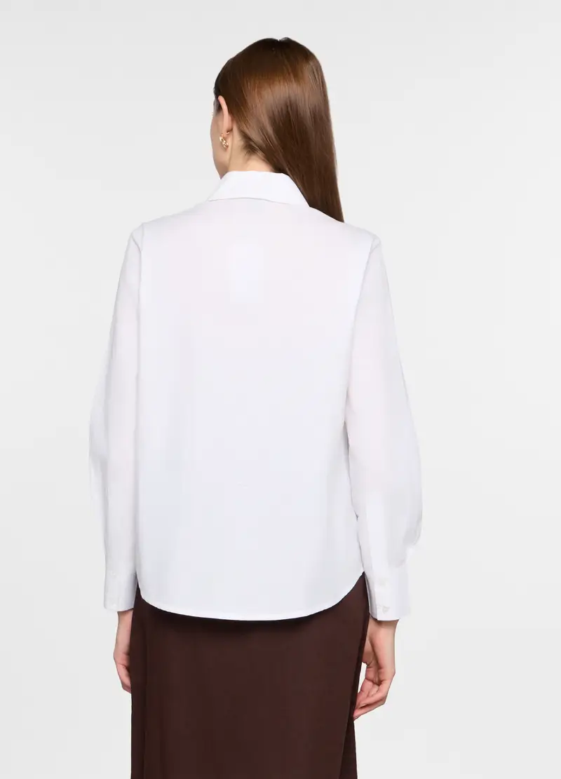 Camicia Over Fit Con Colletto Alla Francese Donna, Bianco miniatura 2