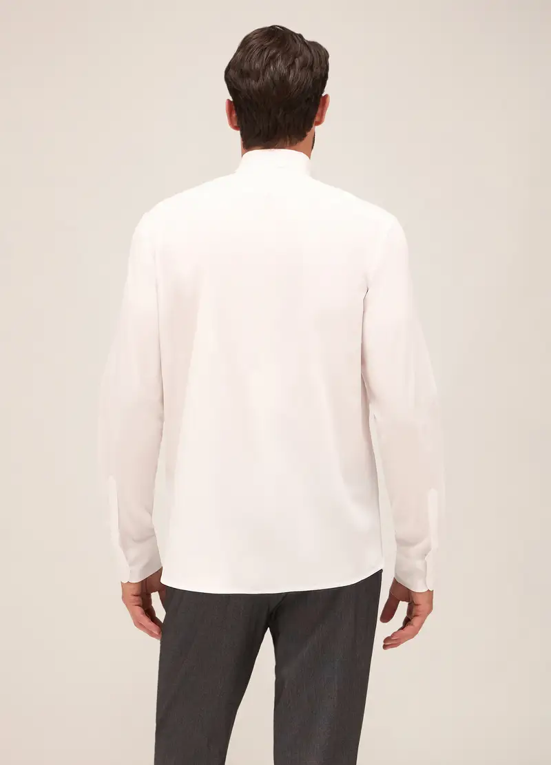 Camicia Regular Fit Colletto Francese In Cotone Uomo, Bianco miniatura 2