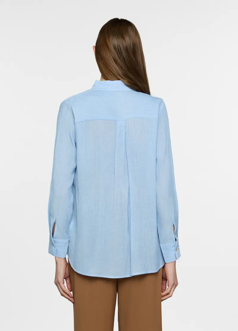 Camicia Regular Fit Con Colletto Alla Francese Donna, Azzurro chiaro miniatura 2