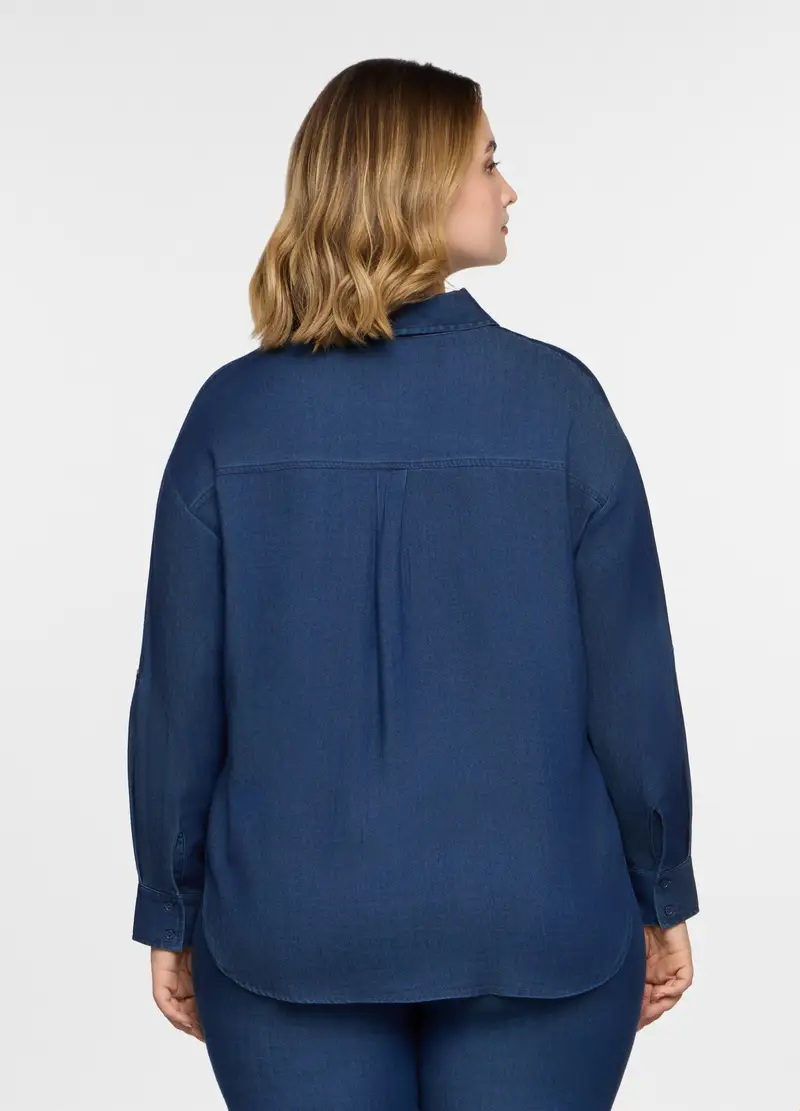 Camicia Regular Fit Con Colletto Alla Francese Donna Curvy, Blu Bluette miniatura 2