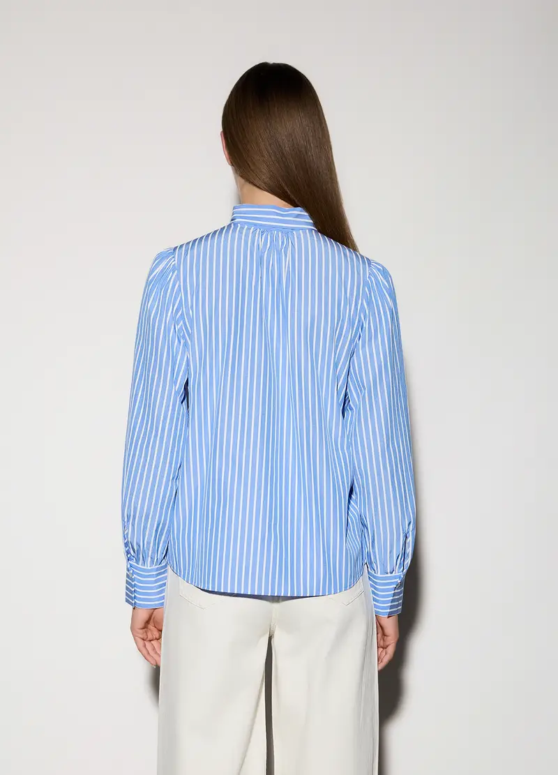 Camicia Regular Fit Con Fiocco Donna, Unisex, Blu chiaro miniatura 3