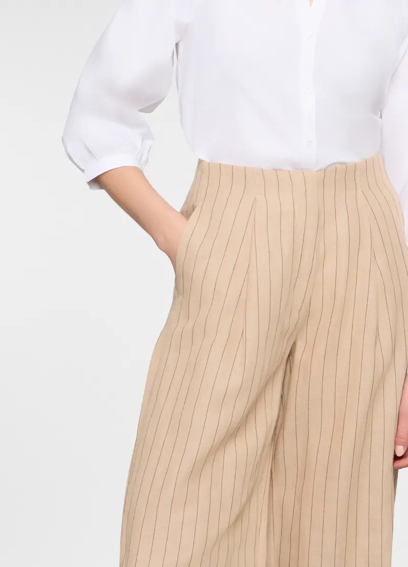 Camicia Regular Fit Con Scollo A V Donna, Bianco gesso miniatura 3