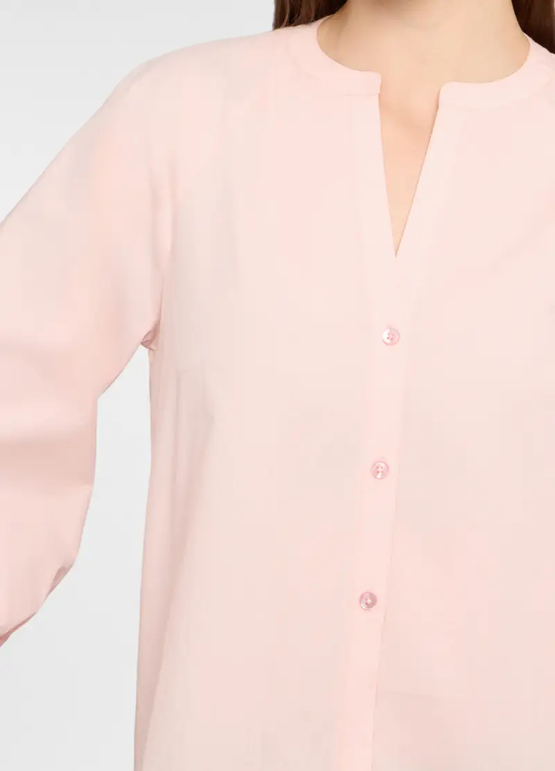 Camicia Regular Fit Con Scollo A V Donna, Rosa chiaro miniatura 3