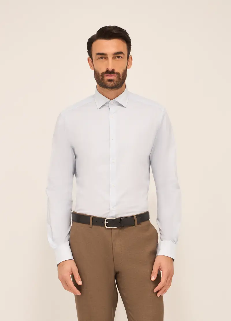 Upim, Camicia Regular Fit In Cotone Stretch A Righe Uomo, Azzurro, Taglia: 39