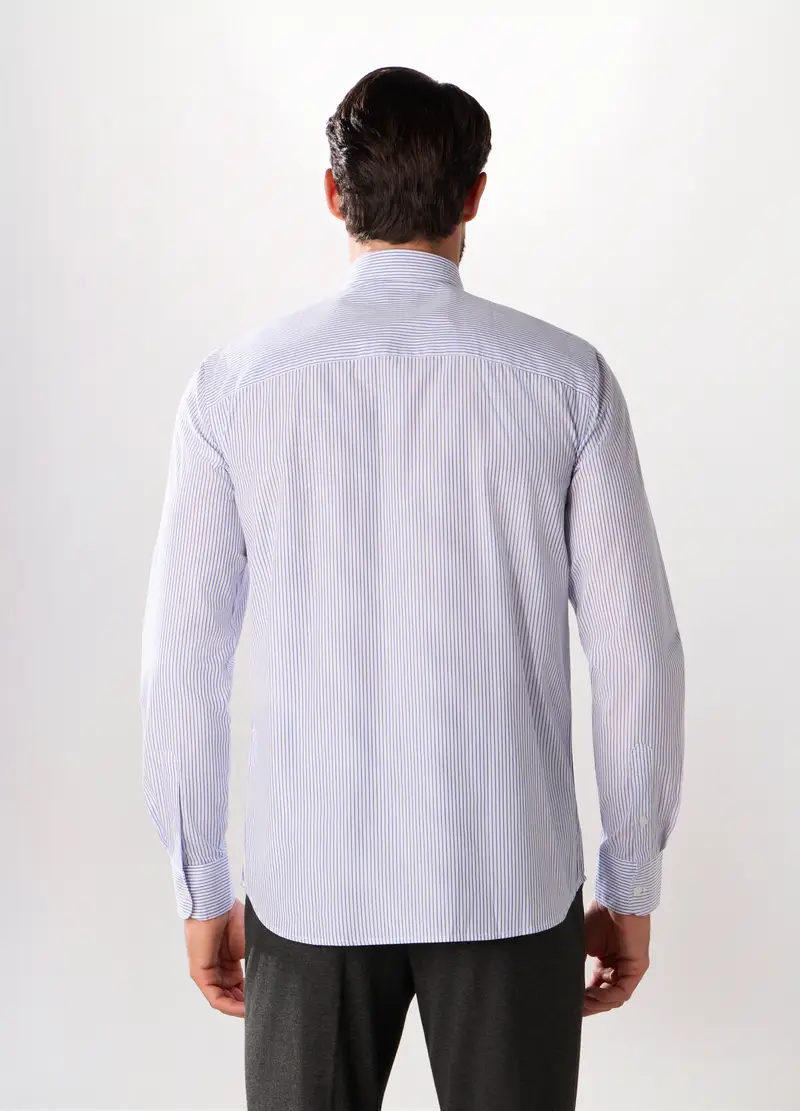 Upim Camicia Regular Fit Uomo in Misto Cotone Blu e Bianco miniatura 2