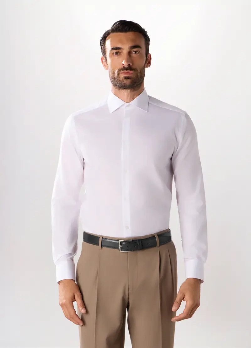 Upim, Camicia Regular Fit In Misto Cotone Uomo, Bianco ottico, Taglia: XL