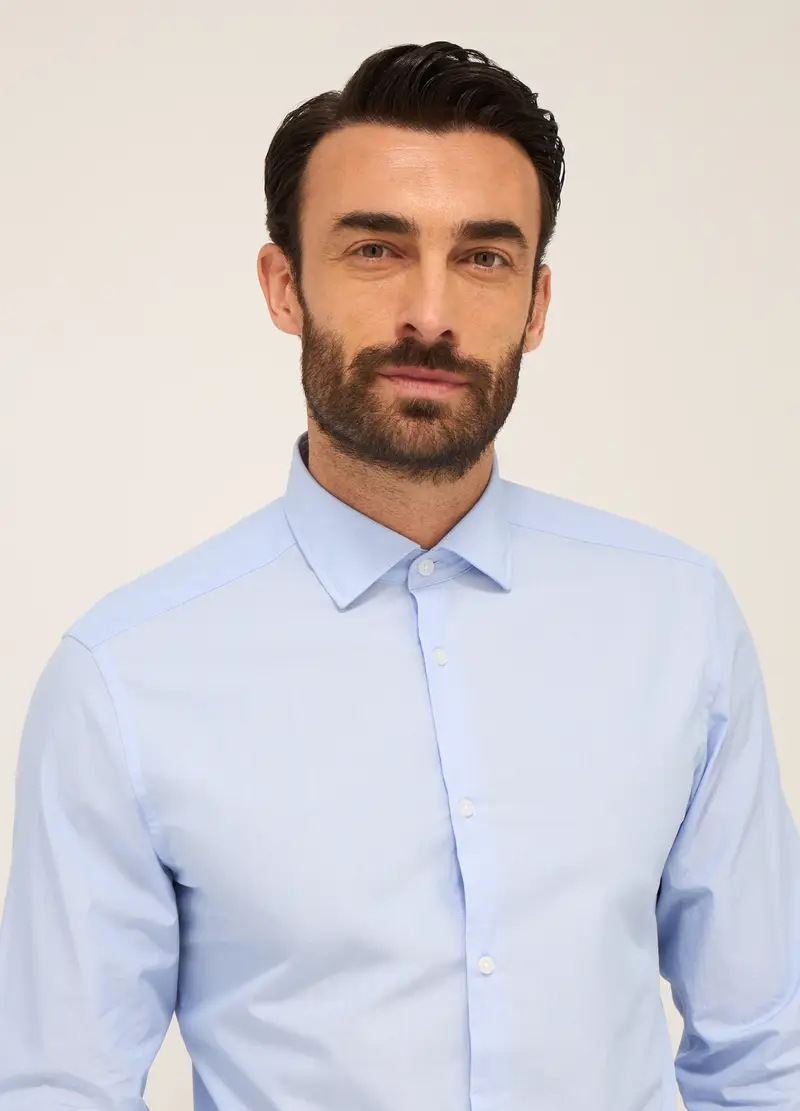 Upim, Camicia Regular Fit In Puro Cotone Uomo, Azzurro celeste, Taglia: 38 miniatura 2