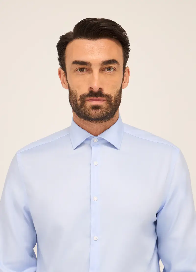 Upim, Camicia Regular Fit In Puro Cotone Uomo, Azzurro celeste, Taglia: 39 miniatura 2