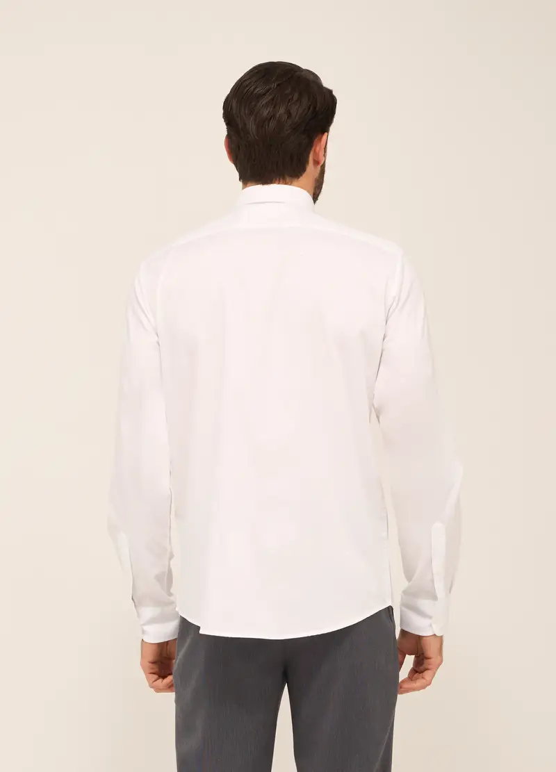 Camicia Regular Fit In Puro Cotone Uomo, Bianco miniatura 2