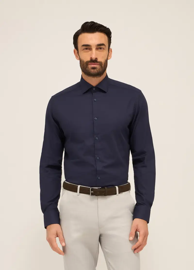 Upim, Camicia Regular Fit In Puro Cotone Uomo, Blu scuro, Taglia: 39