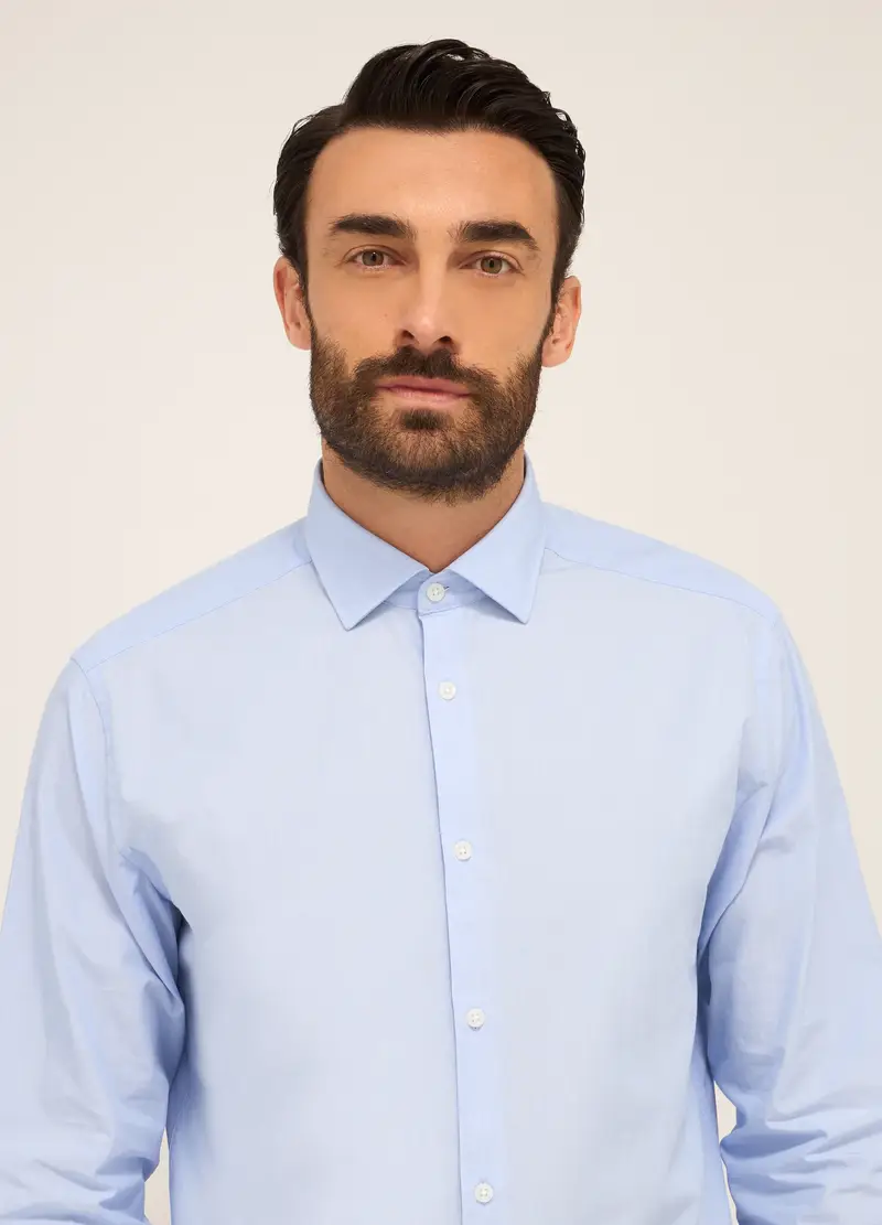 Upim, Camicia Regular Fit In Tela Di Cotone Uomo, Azzurro celeste, Taglia: 39 miniatura 2