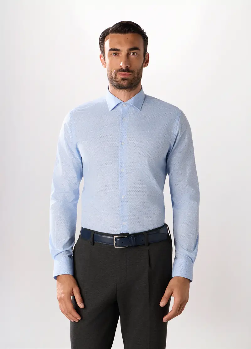 Upim, Camicia Slim Fit Con Stampa Uomo, Azzurro celeste, Taglia: S
