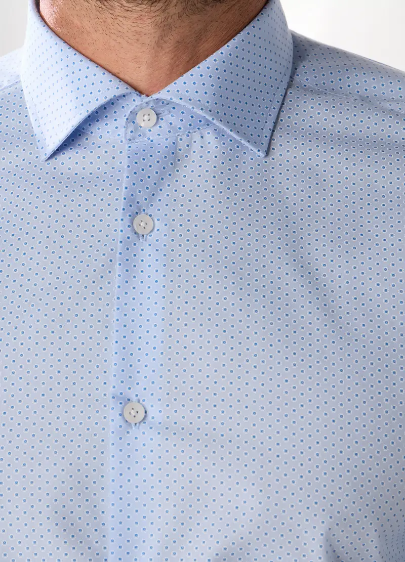 Upim, Camicia Slim Fit Con Stampa Uomo, Azzurro celeste, Taglia: S miniatura 2