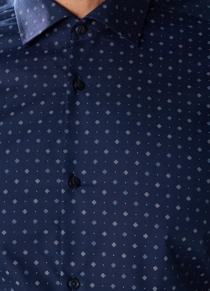 Upim, Camicia Slim Fit Con Stampa Uomo, Blu navy, Taglia: S miniatura 2