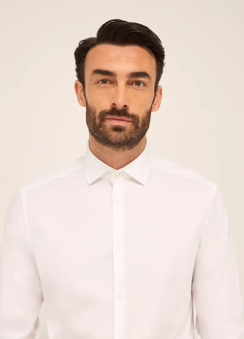 Upim, Camicia Slim Fit In Cotone Stretch Uomo, Bianco, Taglia: 39 miniatura 2