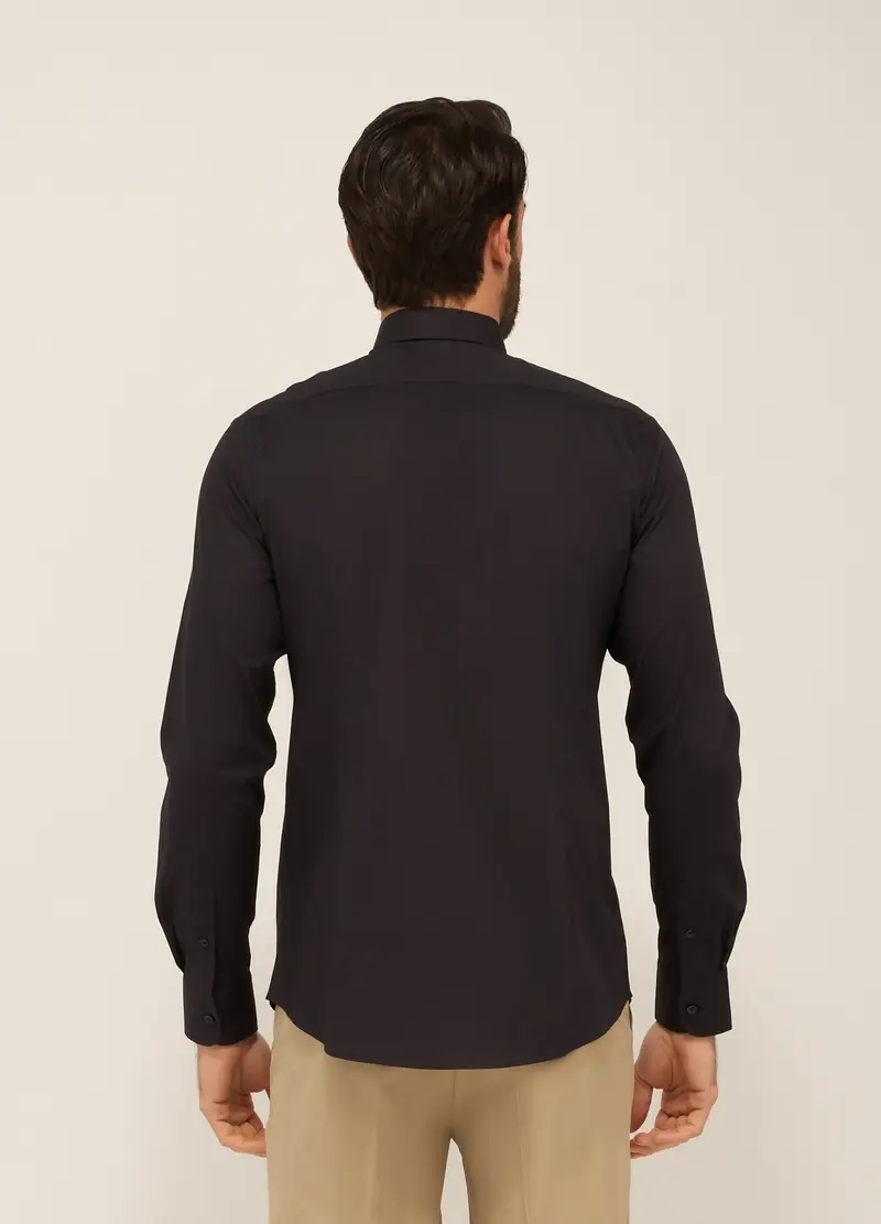 Upim, Camicia Slim Fit In Cotone Stretch Uomo, Nero, Taglia: 38 miniatura 2