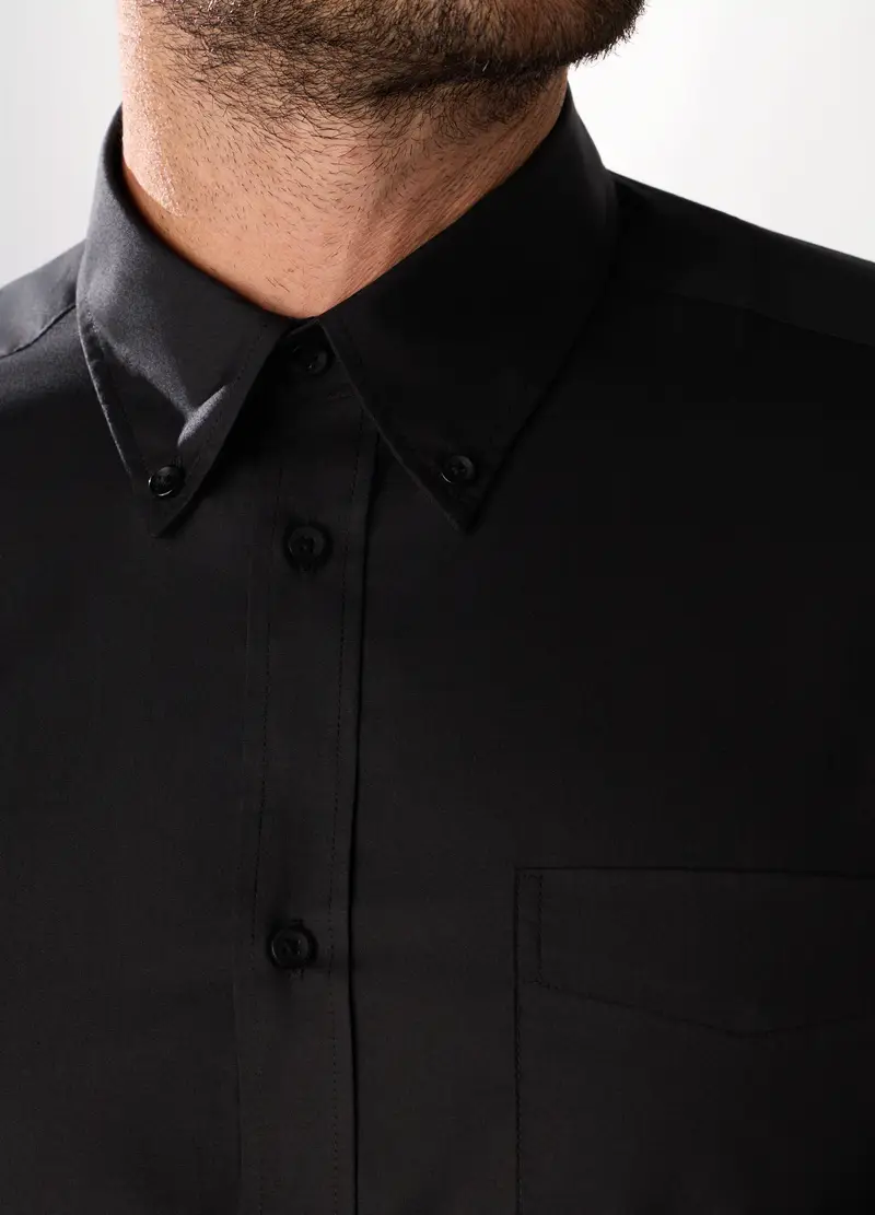 Upim, Camicia Slim Fit In Cotone Stretch Uomo, Nero, Taglia: S miniatura 2