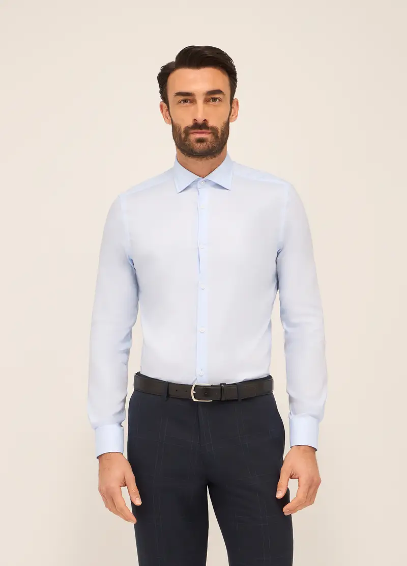 Upim, Camicia Slim Fit In Puro Cotone Uomo, Azzurro celeste, Taglia: 38