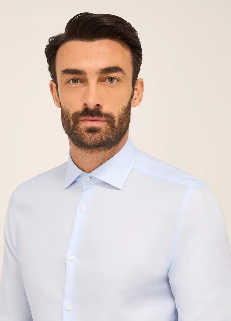 Upim, Camicia Slim Fit In Puro Cotone Uomo, Azzurro celeste, Taglia: 38 miniatura 2
