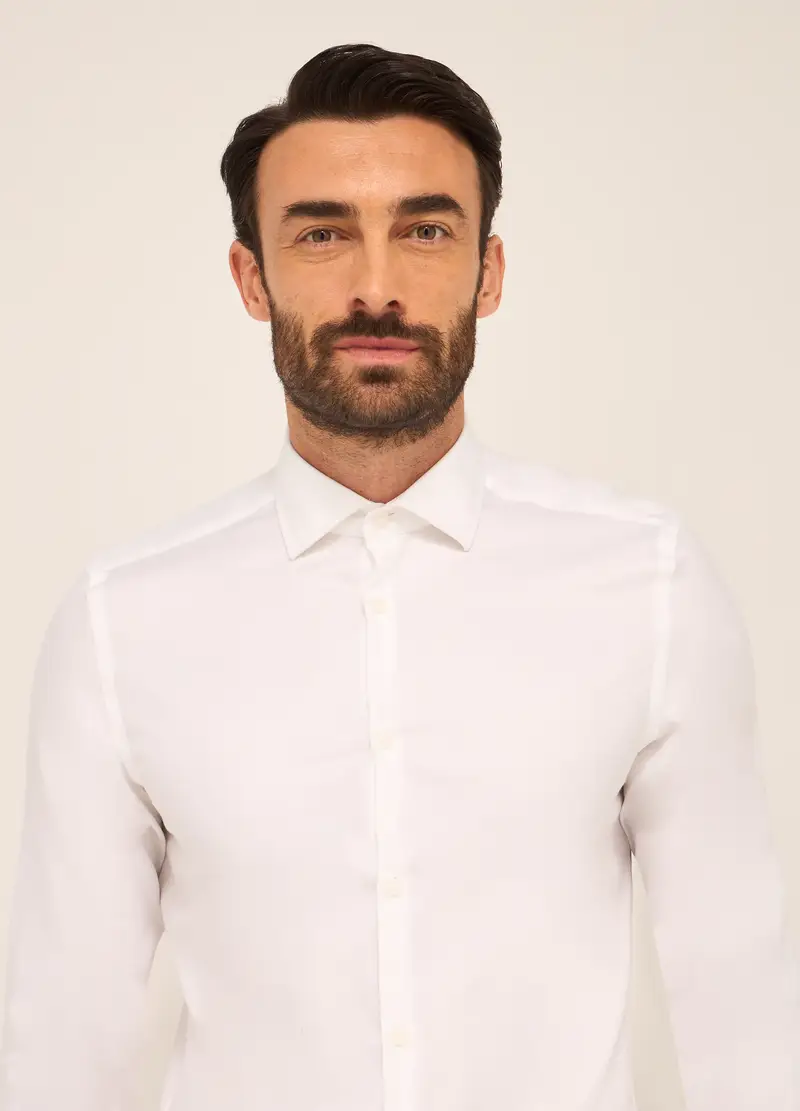 Upim, Camicia Slim Fit In Puro Cotone Uomo, Bianco, Taglia: 38 miniatura 2