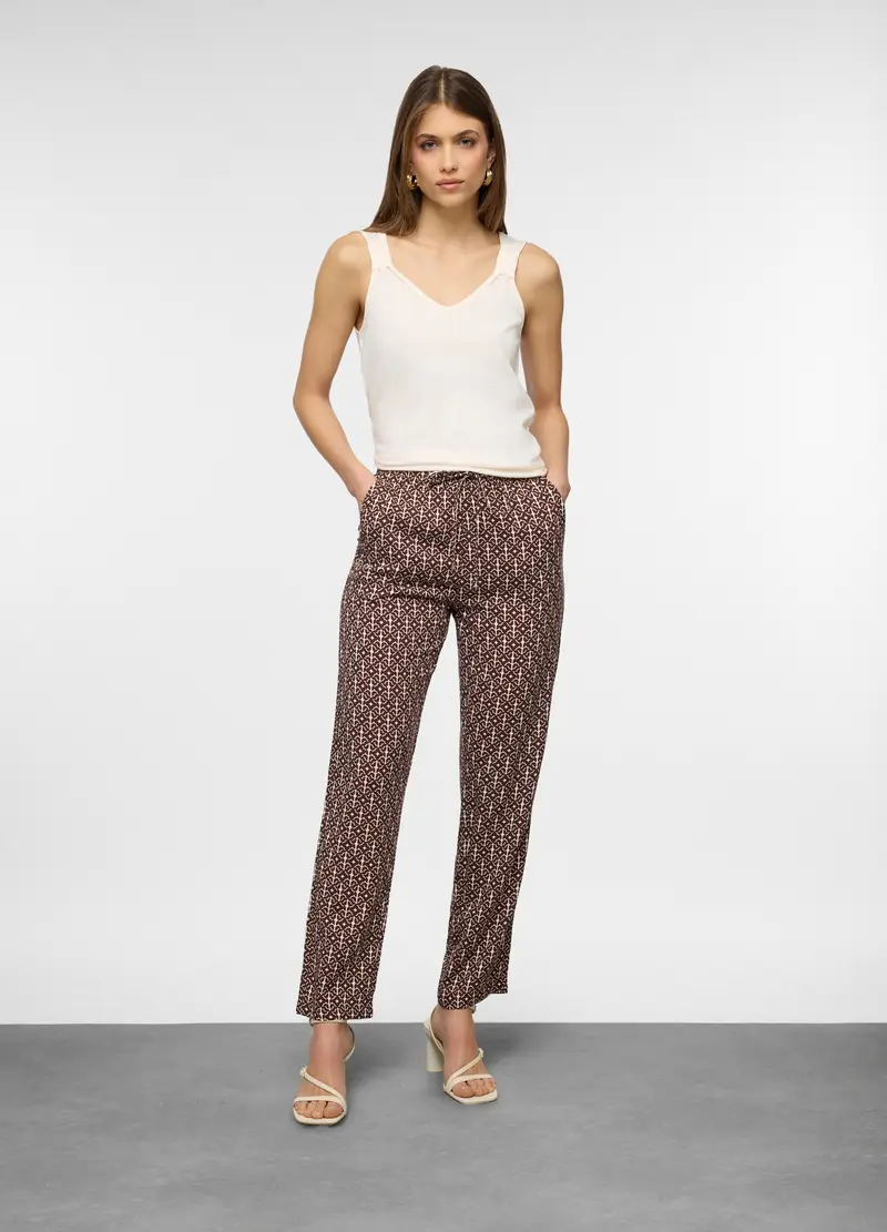 Canotta Con Scollo A V Donna, Bianco panna