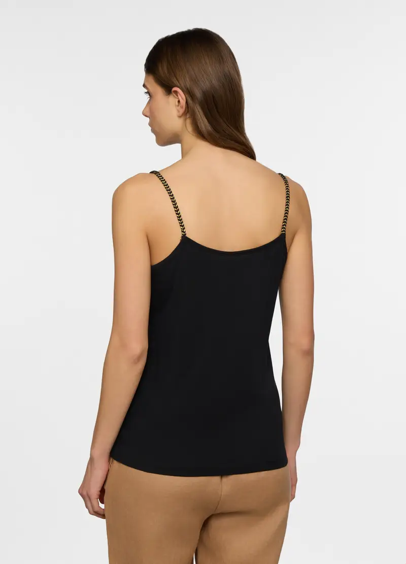 Canotta Con Scollo Rotondo Donna, Nero miniatura 2