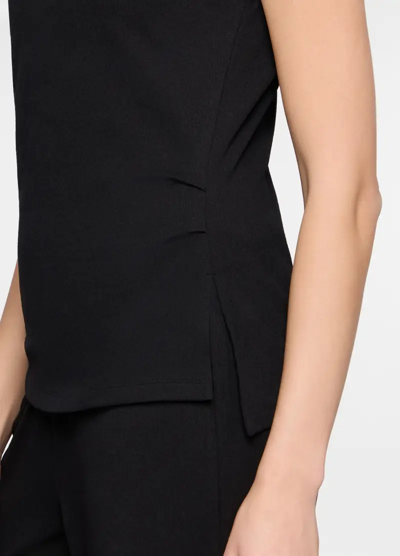 Canotta Crinkle Slim Fit Donna, Nero miniatura 3