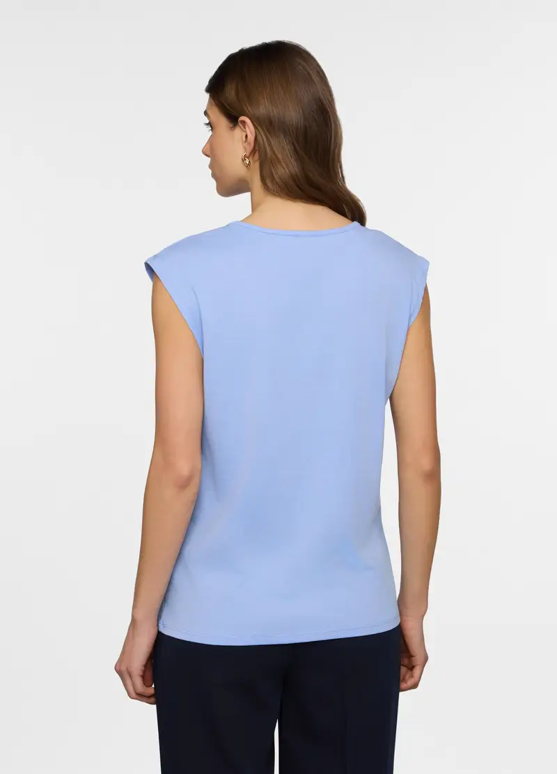 Canotta Girocollo Donna, Azzurro cielo miniatura 2