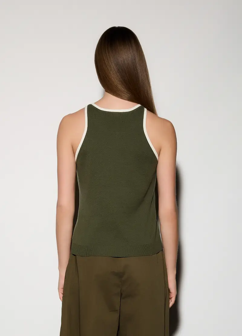 Canotta Girocollo Donna, Unisex, Verde oliva miniatura 3