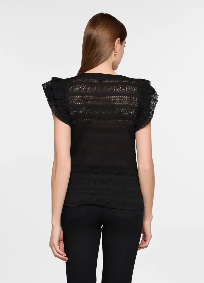 Canotta Girocollo Stretch Donna, Nero miniatura 2