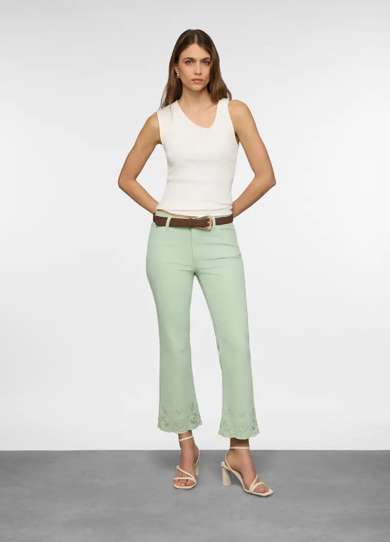 Canotta In Costina Donna, Bianco gesso