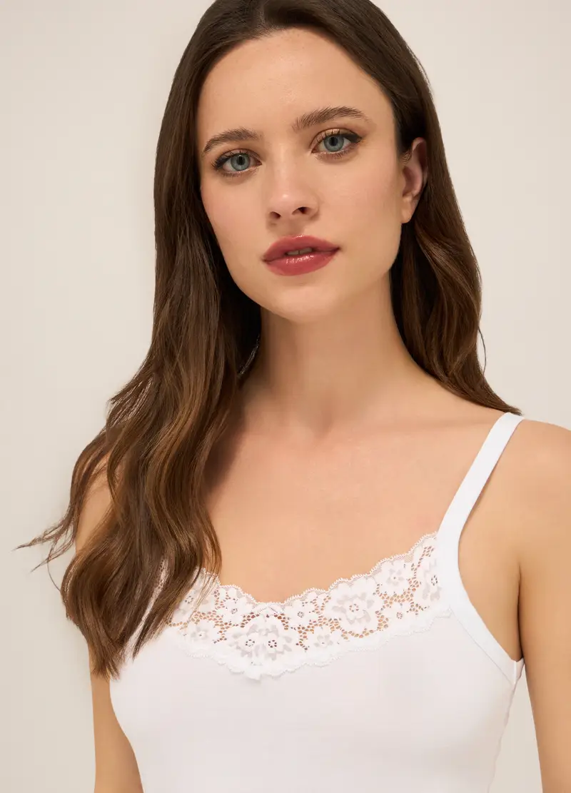 Upim, Canotta In Cotone Stretch Donna, Bianco gesso, Taglia: S miniatura 2