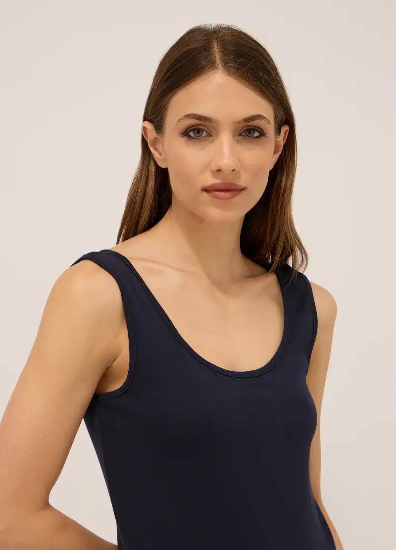 Upim, Canotta In Cotone Stretch Donna, Blu navy, Taglia: M miniatura 2