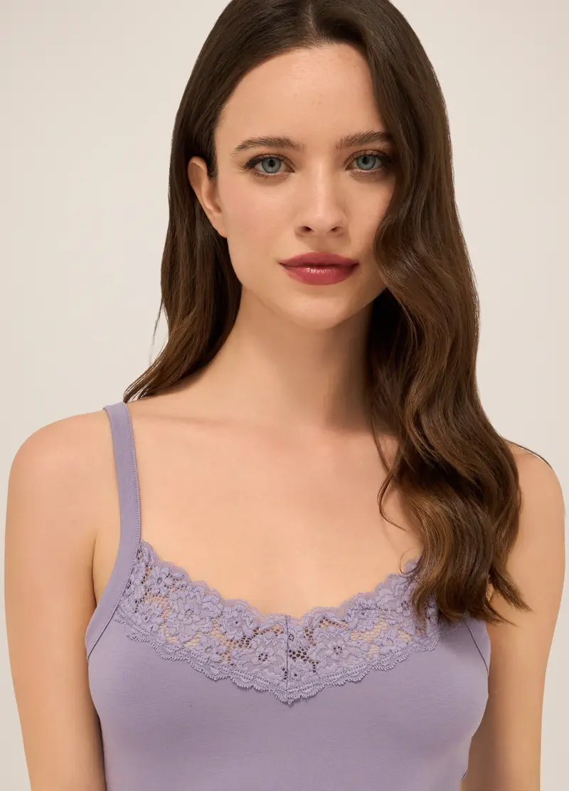 Upim, Canotta In Cotone Stretch Donna, Viola lilla, Taglia: S miniatura 2