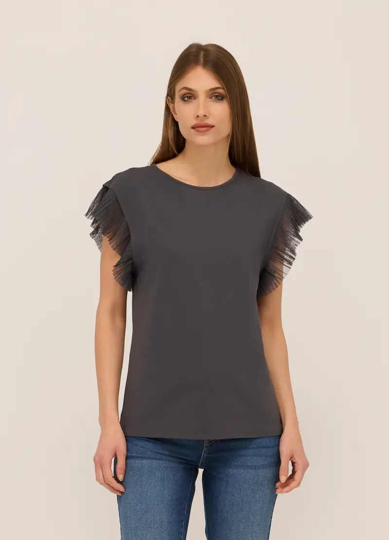 Upim, Canotta In Jersey Di Cotone Stretch Donna, Grigio scuro, Taglia: S