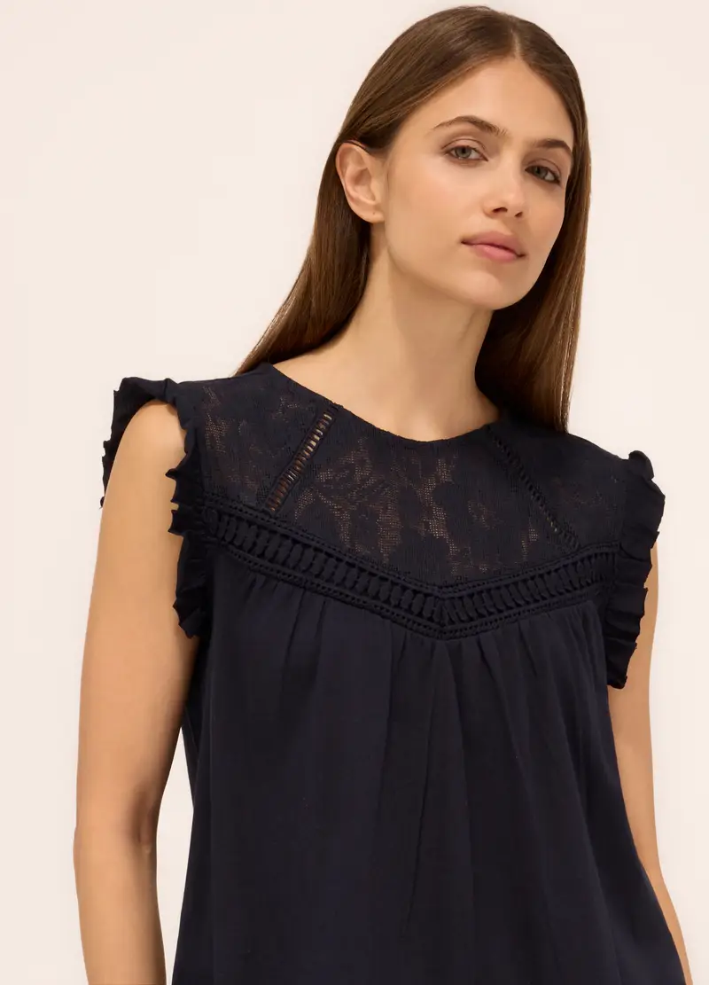 Upim, Canotta In Jersey Di Puro Cotone Donna, Blu navy, Taglia: S miniatura 2