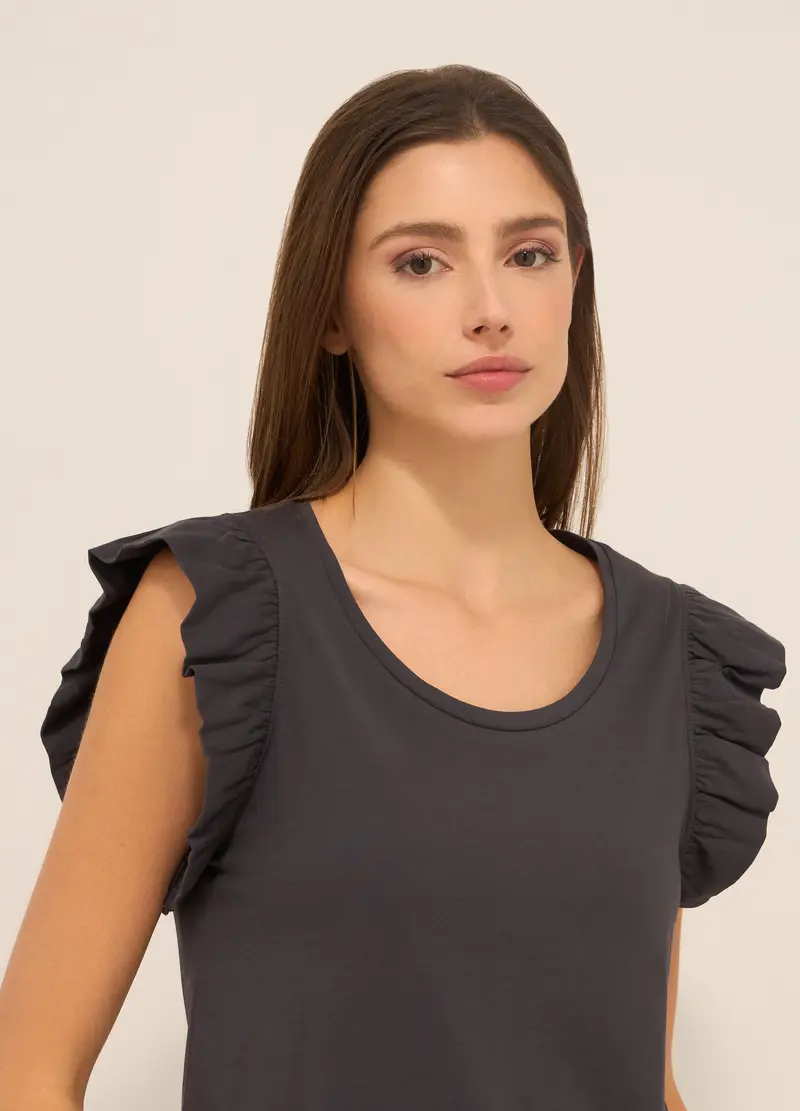 Upim, Canotta In Jersey Di Puro Cotone Donna, Grigio scuro, Taglia: S miniatura 2