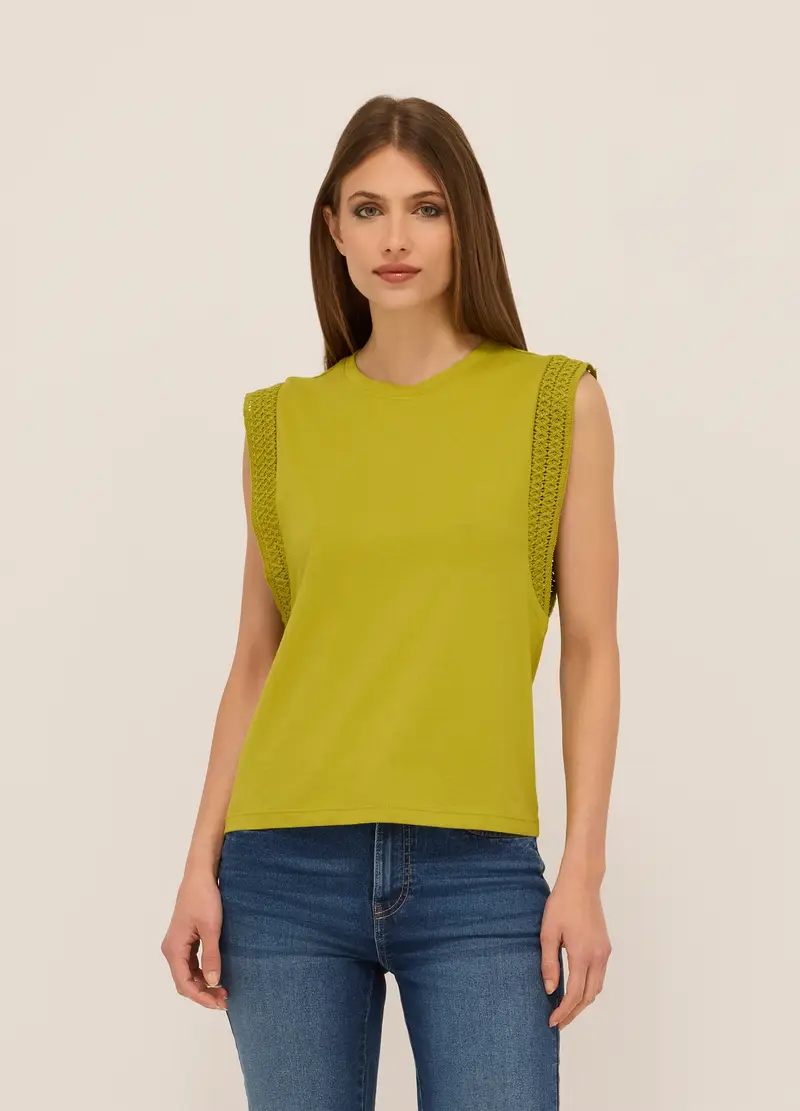 Upim, Canotta In Jersey Di Puro Cotone Donna, Verde pistacchio, Taglia: S