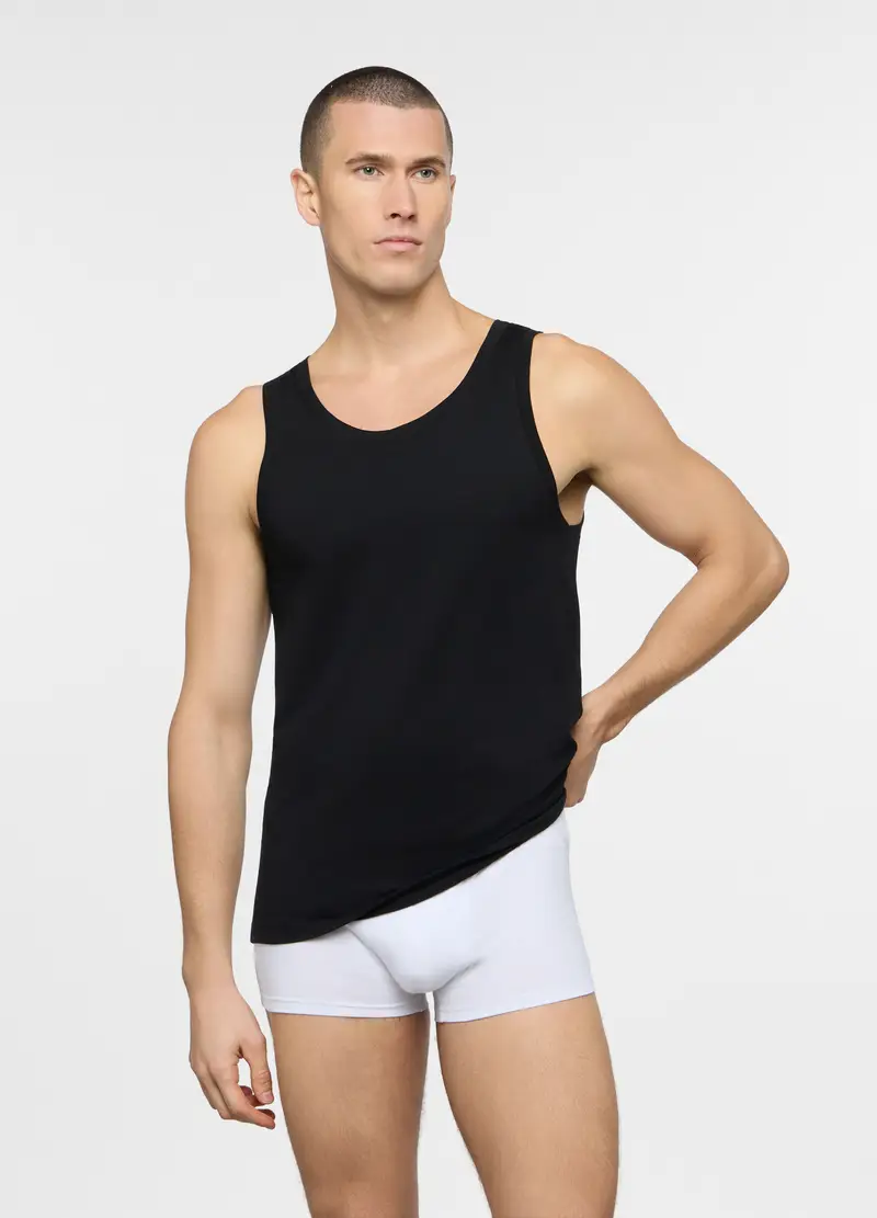 Canotta In Jersey Uomo, Nero