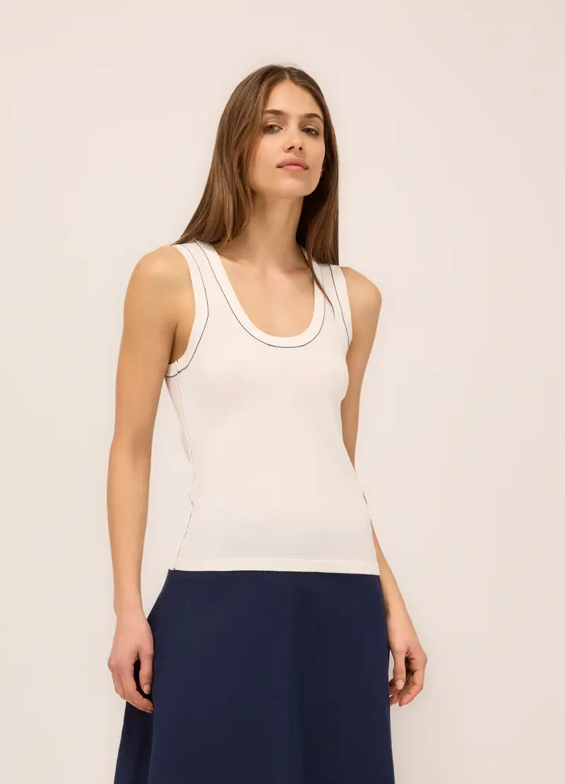 Upim, Canotta In Misto Viscosa Donna, Bianco gesso, Taglia: S