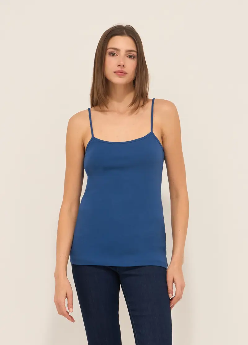 Upim, Canotta In Puro Cotone Donna, Blu Bluette, Taglia: S