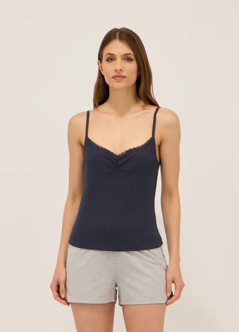 Upim, Canotta In Puro Cotone Donna, Blu Bluette, Taglia: XS