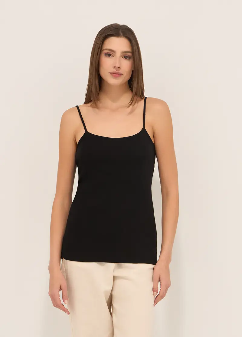 Upim, Canotta In Puro Cotone Donna, Nero, Taglia: S